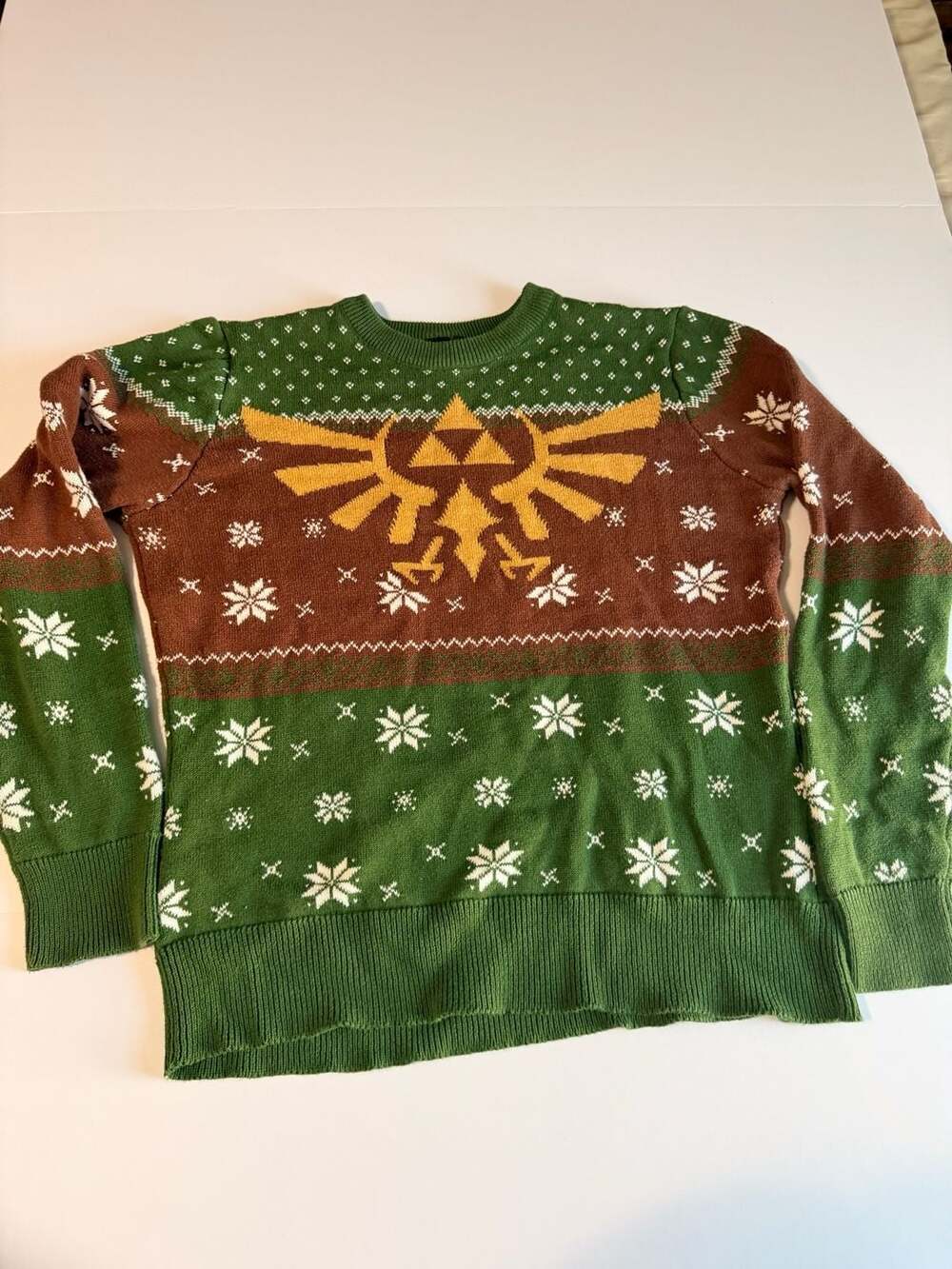 Jake Austin The Legend of Zelda Triforce Hyrule Crest Christmas Ugly Sweater